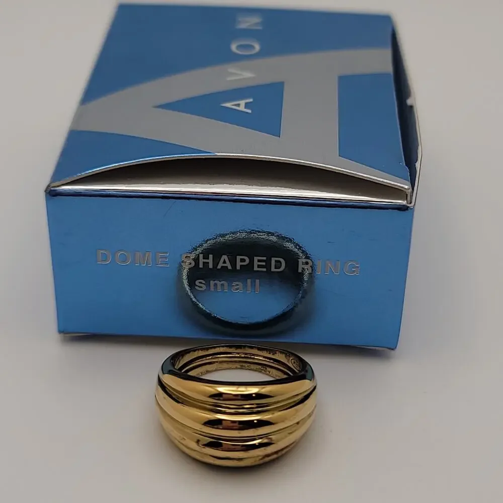 Avon Dome Shaped Gold-tone Ring Size 7 New Old Stock